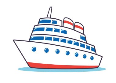 Seyir gemisi karikatür vektör çizimi