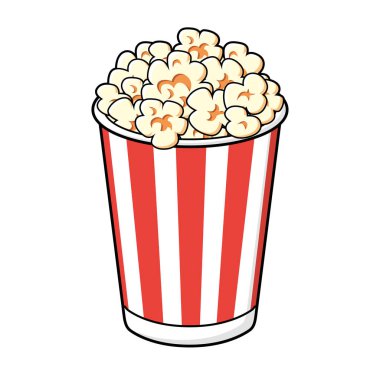 Patlamış mısır kovası karikatür vektör çizimini izole etti