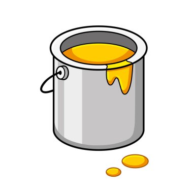 Sarı boya izole edilmiş vektör çizimi