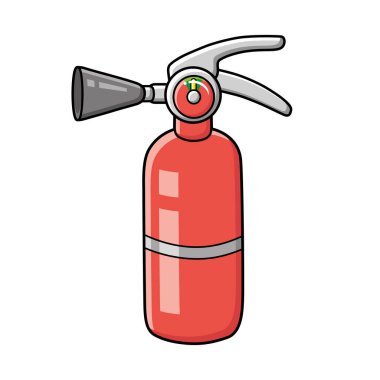 Kırmızı yangın söndürücü izole vektör çizim