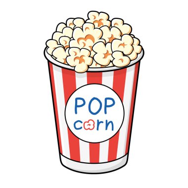 Patlamış mısır kovası izole edilmiş vektör illüzyonu