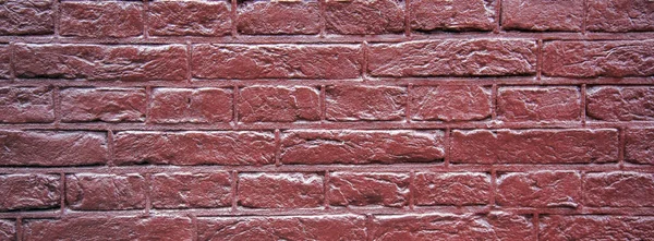 Partie Horizontale Mur Briques Peintes Rouge Ajouter Coupe — Photo