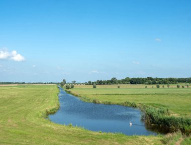 canal innational park weerribben wieden on sunny summer day in dutch province of overijssel clipart