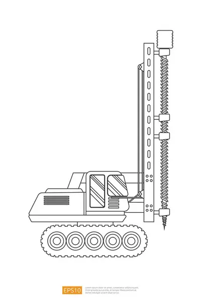 Γραμμή Track Drilling Machine Λευκό Φόντο Μεγάλο Όχημα Εξοπλισμού Βαρέων — Διανυσματικό Αρχείο