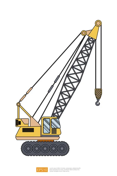 Lifting Crane Vector Illustration White Background Big Heavy Machinery Equipment — Stock Vector
