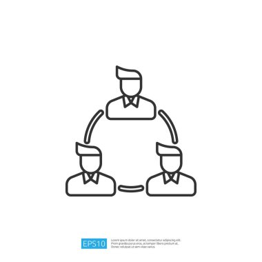 Görüntü, üç bireyin basit bir çizgi çizimini gösteriyor.