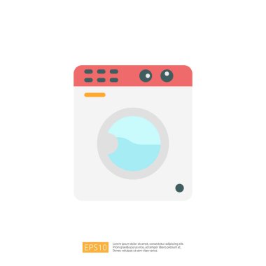 Minimumda tasarlanmış basit bir çamaşır makinesi çizimi.