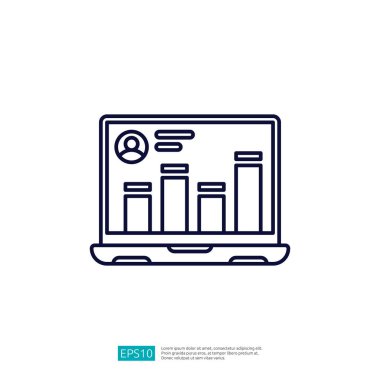 Resim, bir kullanıcı profili ve bir çubuk g gösteren bir dizüstü bilgisayar tasvir eder