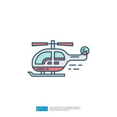 Hareket halindeki bir helikopterin basit, stilize edilmiş bir tasviri, pervane kılıçlarını ve aerodinamik dizaynını gösteriyor..