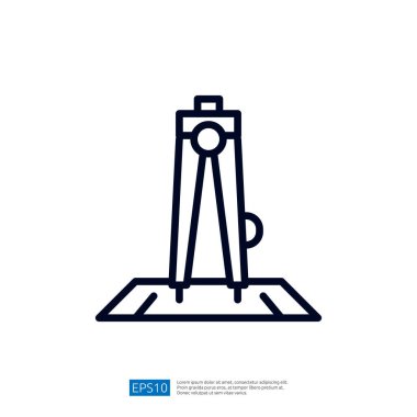 Resim, genellikle geometri ve çizimlerde kullanılan basit bir pusula çizimi içerir, bir kağıt yaprağı üzerine yerleştirilmiş.