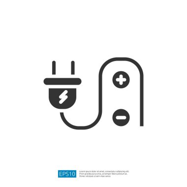 Elektrik prizine bağlı olan elektrik prizinin simgesi Enerji Bağlantısı ve Ev Aletleri Kullanımı