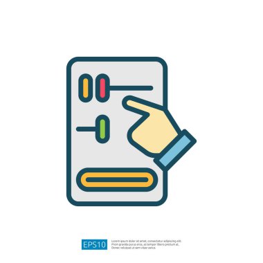 Resim, ayarlar veya ayarlar ile etkileşim öneren kaydırma çubukları ile bir kontrol panelini gösteren bir el resmeder.