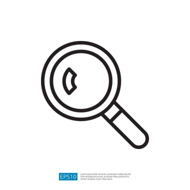 Basit bir büyüteç çizimi, arama, araştırma ya da analizi sembolize eder..