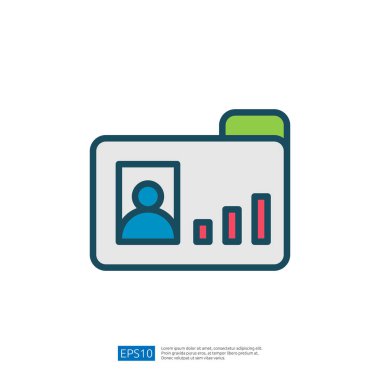 Veri Analisti Belgeler ve Grafiklerle Bir Profesyonel Ayarda Veri Sezgileri ve İş Büyüme Ölçülerini Temsil Eden Simge