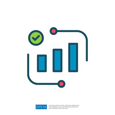 Veri Analisti Simgesi Büyüme ve Başarı Grafik Çizelgesi ve Sayısal Görselleştirme Biçimi ile Temsil Ediyor