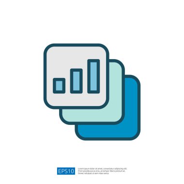 Biçimlendirilmiş Veri Analizi Simgesi Büyüme Ölçülerini ve Dijital İş Ortamı Performans Ölçümünü Temsil Ediyor