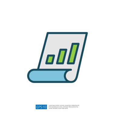 Büyüme Çizelgesi ve İş Ölçülerini Temsil Eden Rapor Belgesi ve Performans Analizi İçin Sezgileri Olan Veri Analisti Simgesi