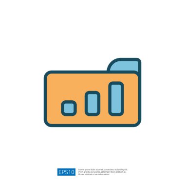 İstatistiksel Grafikler ve İş Zekası Ölçüleri vasıtasıyla Büyümeyi Temsil Eden Bir Veri Analiz Dizininin Renkli Simgesi
