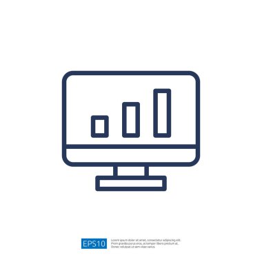 Performans Ölçüleri ve İş Sezgileri Gösteren Bir Dijital Monitörde Grafik ve Grafiklerin yer aldığı Veri Analisti Simgesi
