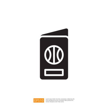 Basketbol Bilet Simgesi: Basketbol Elementleri Spor ve Eğlence Etkinlikleri Minimalist Grafik Biçimli Tasarım