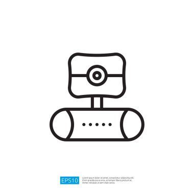 Açık çizgileri ve minimalist tasarımı olan basit bir web kamerası simgesi