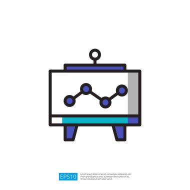 Veri analizini veya sunumunu temsil eden bir grafiğin basit bir resimleme simgesi.