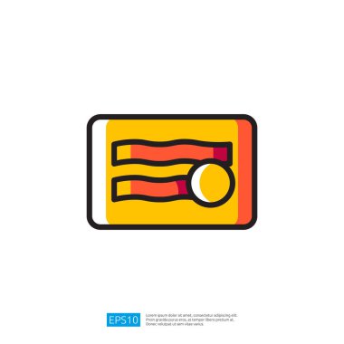 Pastırma Simgesi Grafik Tasarımı: Plakalı ve Sunny Side Up Yumurtalı Sarı İş Kartı Çizimi
