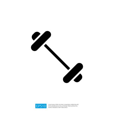 Bir Dumbbell Sembolize Fitness ve Güç Eğitiminin Simgesi SağIık ve SağIık Teması İçin Minimalist Siyah Tasarım