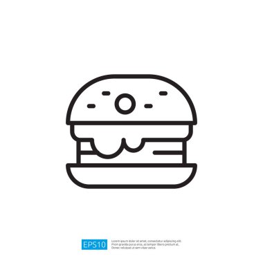 Basit Burger Simgesi Tasarım Modern Grafik Fast Food Menüsünü Temsil Ediyor