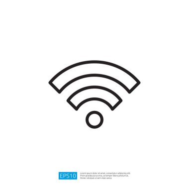 Minimalist Biçim Temsilcisi Bağlantı ve Dijital İletişim ile Yayılan Satırların Simgesi