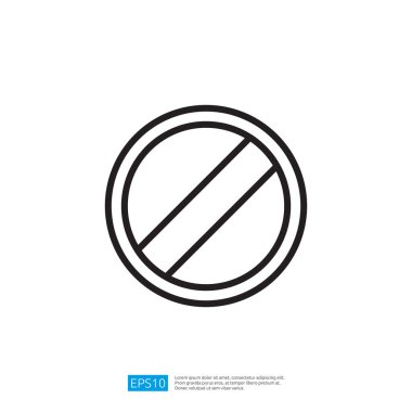 Kısıtlı erişim ve güvenlik yönetmeliklerini minimalist ve modern grafik tasarım tarzında sembolize eden bir çizgiyi geçen yasak işareti