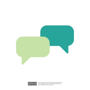 Yeşil ve Teal Konuşma Kabarcıklarının Simgesi Hukuki Yargılama İçeriğinde Diyalog ve İletişim Sunar