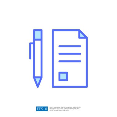 Yasal Bağlamdaki Hukuk ve Hüküm Kavramlarını Temsil Eden Kalem ve Belge Simgesi