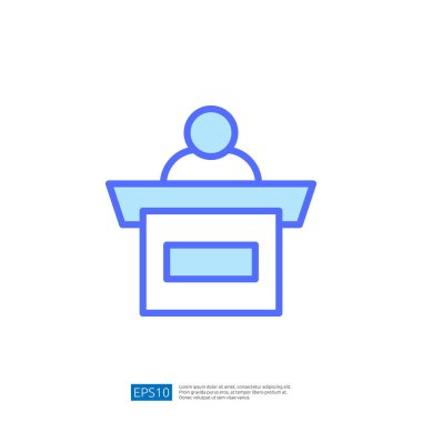 Kürsüde Bir Sözcünün Simgesi Temsili Kanun ve Yargı Atmosferinde Yasal Karar Veriyor