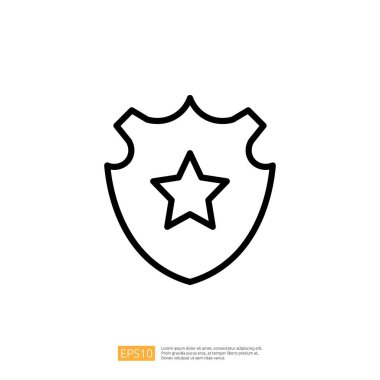 İkonik Kanun Uygulama Kalkanı Sembolü Minimalist Biçimli Koruma ve Adaleti Temsil Ediyor