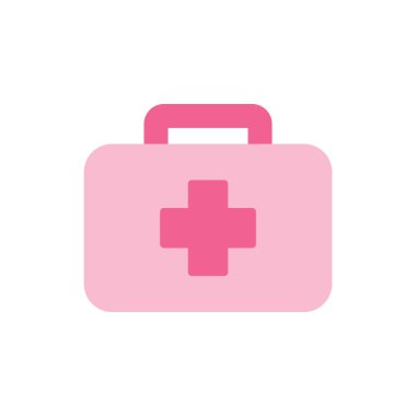 Kızıl Haç Sembol Temsilcisi Pembe Tıbbi İlk Yardım Çantası Sağlık Hizmetlerinde Acil Yardım ve Güvenlik