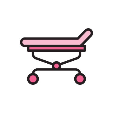 Pembe Sedyeli Yatağın Tıbbi Simgesi Hasta Taşımacılığı İçin Sağlıkta Tasarlandı