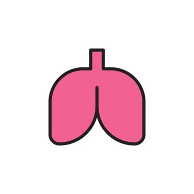 Sağlık ve Biyomedikal Bağlamdaki Sağlık ve Anatomi Sembolü olarak Akciğerleri temsil eden Pembe Tıbbi Simge