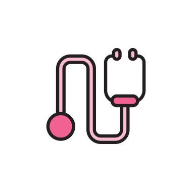 Sağlık Sağlığı Simgesi Basitleştirilmiş Steteskop Sağlıklı Bakım Ortamı Yaşamsal İzleme ve Bakımı Temsil Ediyor