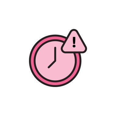 Modern Dijital Tasarımda Acil ve Zaman Hassasiyetini Belirten Alarm Sembollü Pembe Saat Simgesi