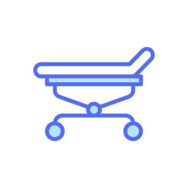 Klinik Çevrede Sağlığı ve Tedaviyi Temsil Eden Temiz Çizgileri Olan Bir Hasta Yatağının Tıbbi Simgesi