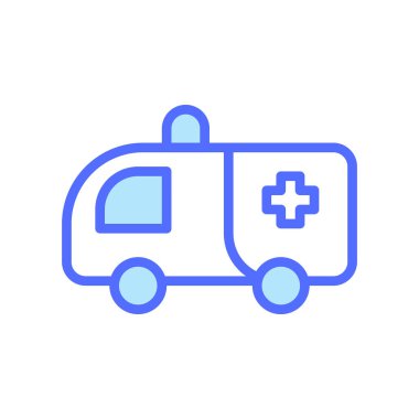 Sağlık Hizmetleri ve İlk Yardım Taşımacılığı İçin Mavi Renkli Ambulans Simgesi