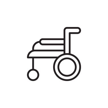 Tekerlekli Sandalyenin Minimalist Çizgi Sanat Simgesi Engelliler İçin Tıbbi Hareket ve Erişilebilirliği Sembolize Ediyor