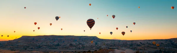 Balões Quente Pela Manhã Nascer Sol Capadócia Nevsehir Turkiye 2021 — Fotografia de Stock