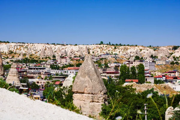 Goreme Cappadocia Stadsbild Res Till Kappadokien Bakgrund Foto Nevsehir Turkiye — Stockfoto