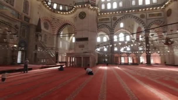 Suleymaniye Mosque Istanbul Interior Suleymaniye Mosque Ottoman Architecture Islamic Background — Stok video