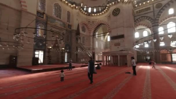 Suleymaniye Mosque Daytime Interior View Suleymaniye Mosque Ramadan Islamic Background — Vídeos de Stock