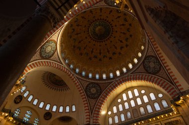 Islamic architecture background photo. Suleymaniye Mosque in Istanbul. Ramadan concept photo. Istanbul Turkiye - 9.30.2022