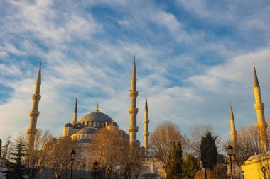 Istanbul photo. Sultanahmet or Blue Mosque at sunrise. Ramadan or islamic concept photo.