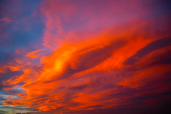 Dramatic Majestic Clouds Sunset Sunrise Earth Day Concept Photo Orange — Stock Photo, Image